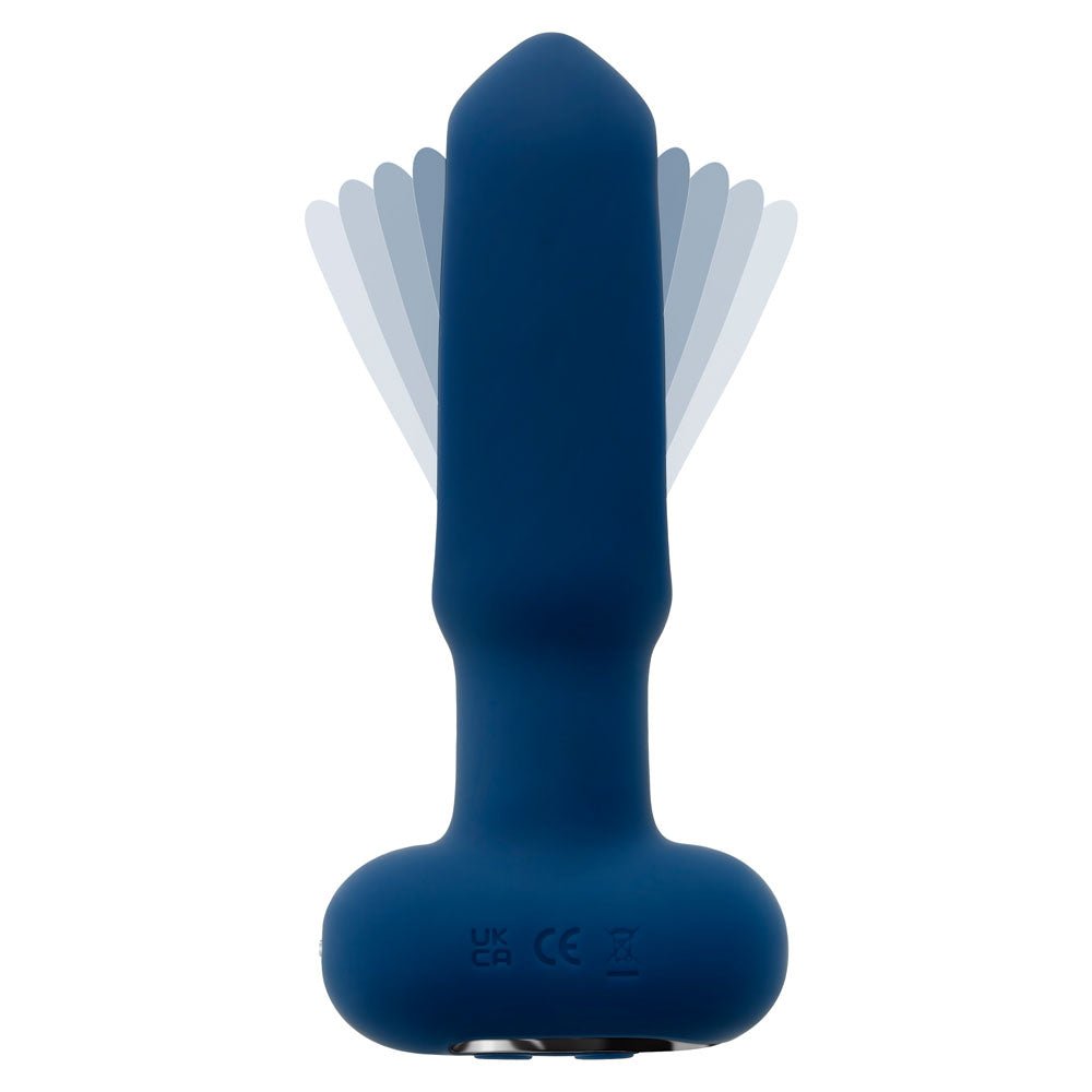 Evolved THE FLAPPER - Blue 14 cm USB Rechargeable Vibrating and Flapping Butt Plug with Remote - Anal Toys