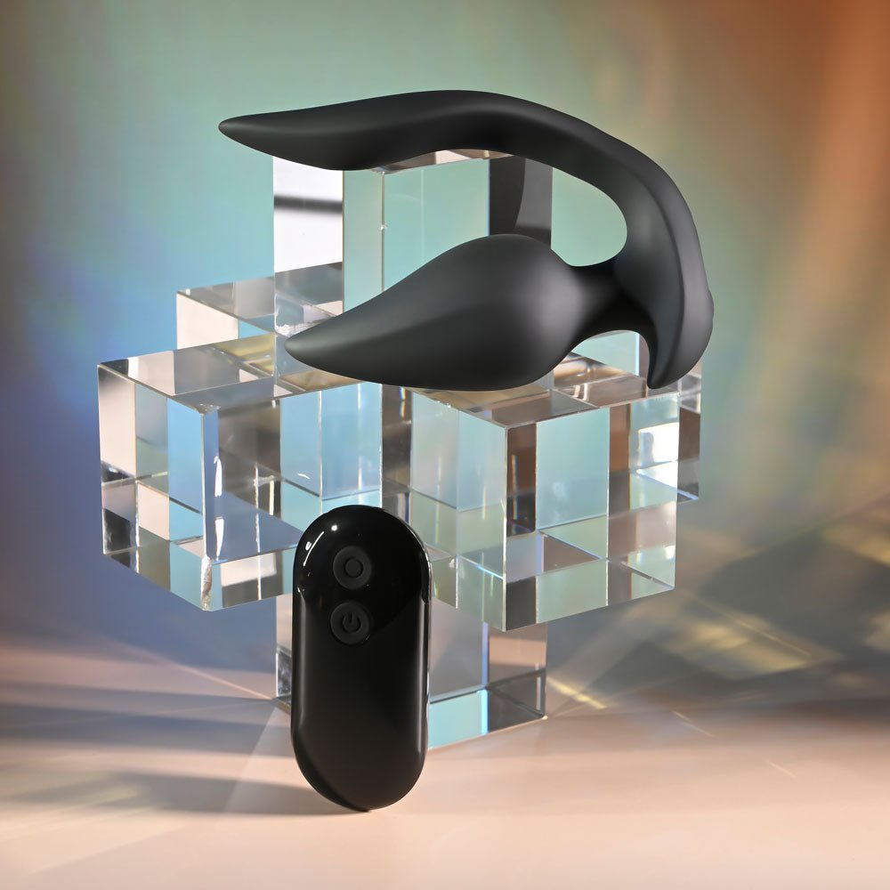 Evolved The Genie Black 11.2 cm Remote Vibrating Plug - ANAL TOYS