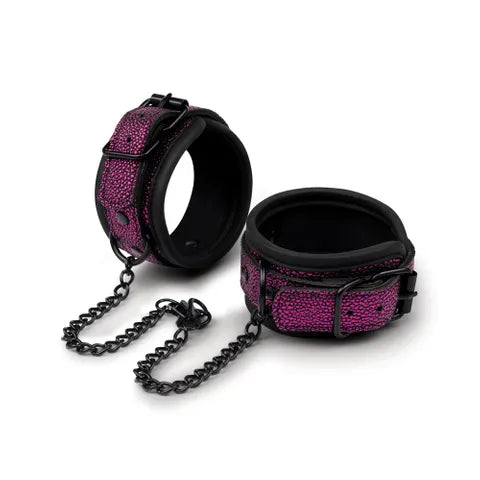 WhipSmart Dragons Lair Deluxe Wrist & Ankle Cuffs - Purple/Black Restraints - Naughty by Nature Adult Store