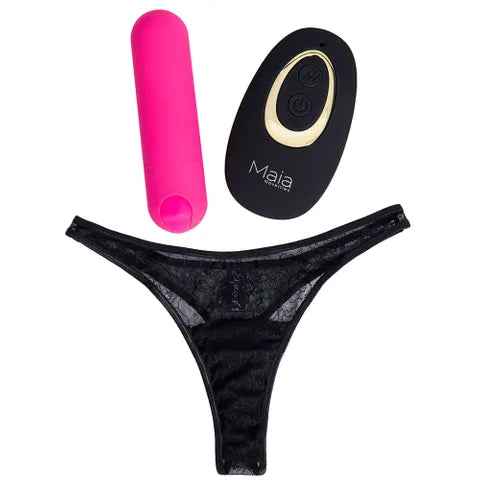 Maia DATE NIGHT PANTY S/M VIBE - Pink Rechargeable Bullet & Remote - Naughty by Nature Adult Store