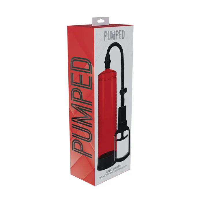 PUMPED Basic Pump 2 - Red - Red Penis Pump - Naughty by Nature Adult Store