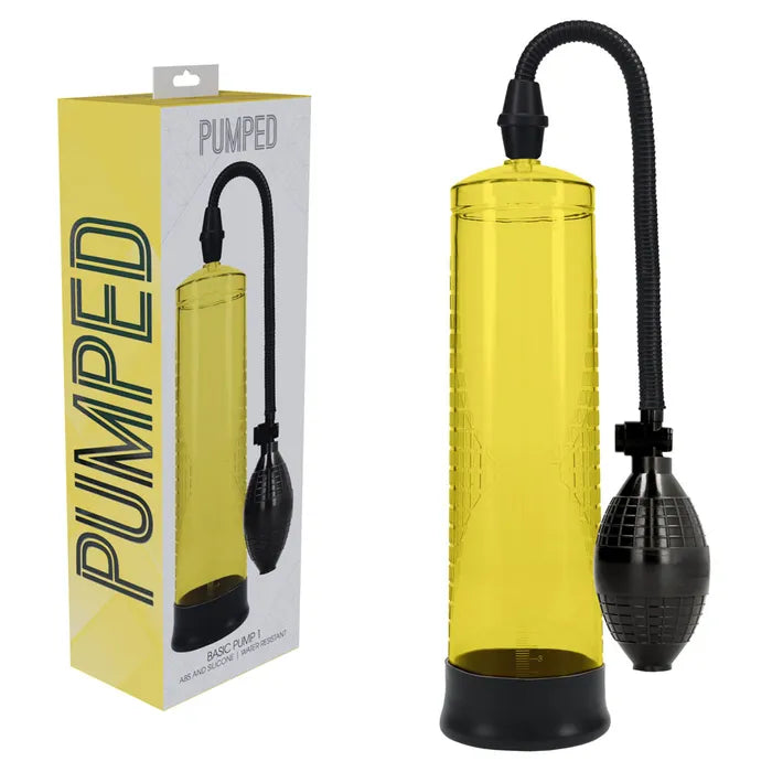 PUMPED Basic Pump 1 - Yellow - Yellow Penis Pump - Naughty by Nature Adult Store