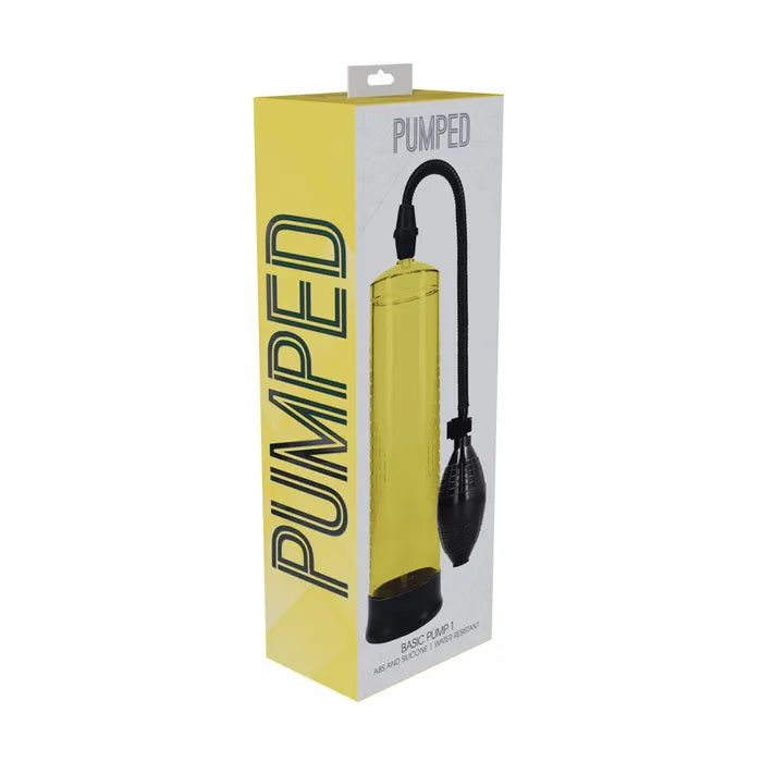 PUMPED Basic Pump 1 - Yellow - Yellow Penis Pump - Naughty by Nature Adult Store