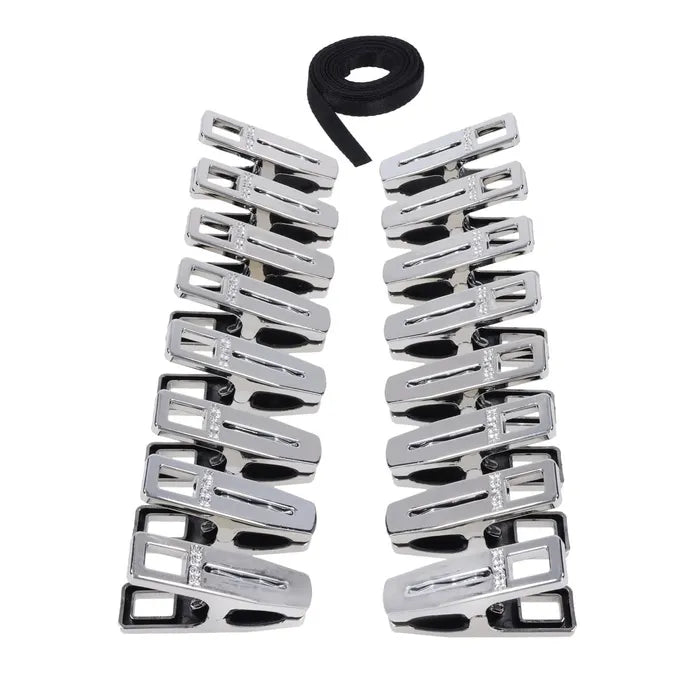 EDGE Body Zipper Clothespins Chrome Finish Set Of 16