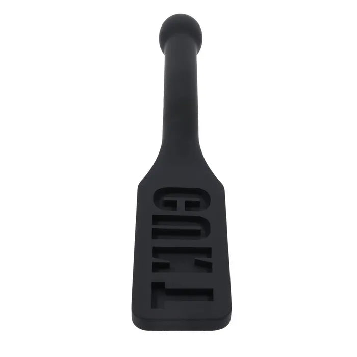 Edge Cunt Silicone Paddle Black With Insertable Handle