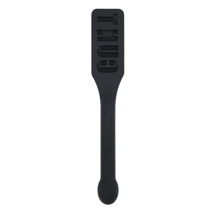 Edge Cunt Silicone Paddle Black With Insertable Handle
