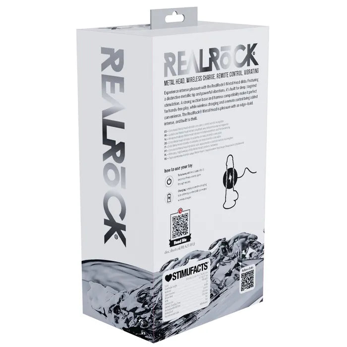 Metal Head Dildo Flesh 8 Inch Vibrating With Wireless Remote