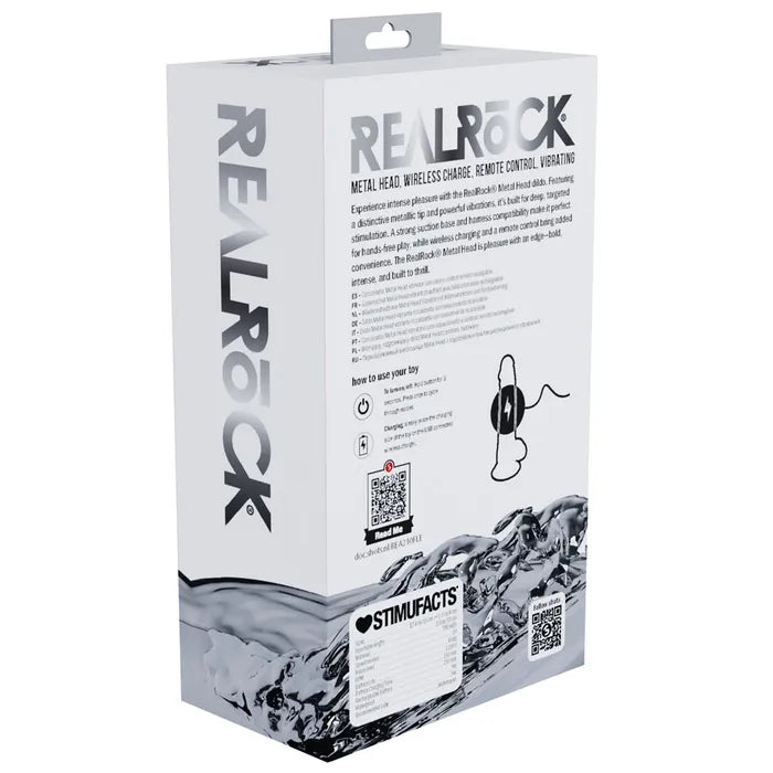 RealRock Metal Head 7 Inch Flesh Dildo Vibrating With Remote