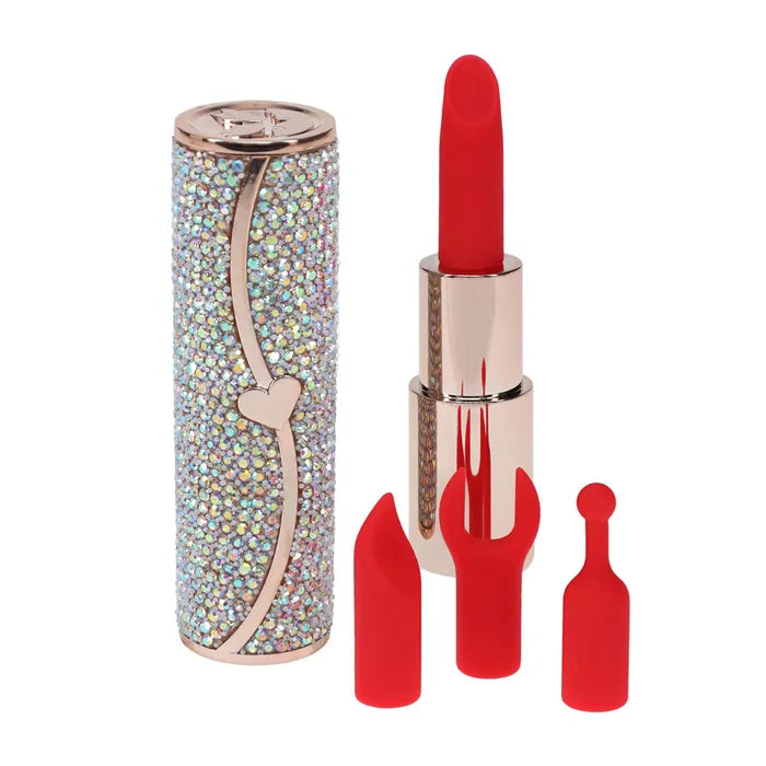 Loveline Sparkle Red USB Rechargeable Lipstick Vibrator 8.3cm
