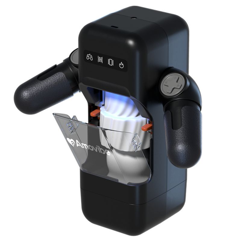 Game Cup Thrusting Vibrating & Heating Masturbator with Immersive Phone Holder and Hand Grip - Automatic male masturbator