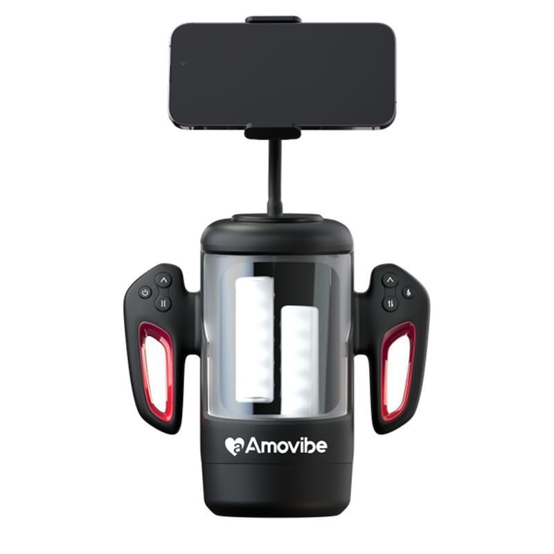 Game King Rubbing Vibrating & Heating Masturbator with Immersive Phone Holder and Hand Grip - Adult Toys