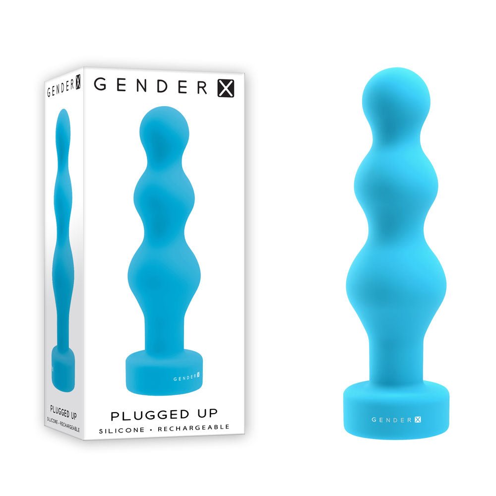 Gender X PLUGGED UP - Blue 13.6 cm USB Rechargeable Butt Plug - Anal Toys