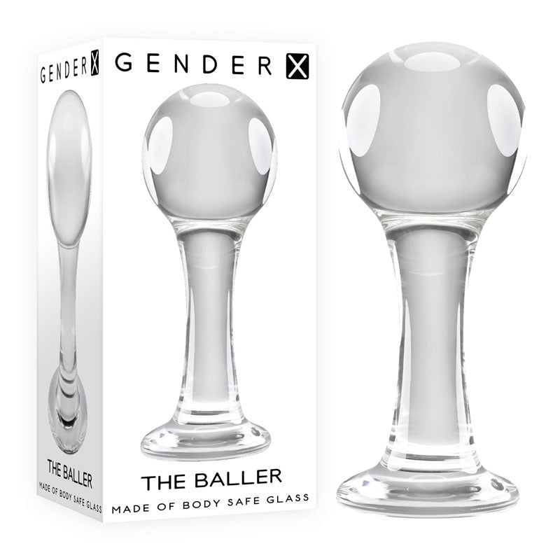 Gender X THE BALLER - Clear Glass 11 cm Anal Plug - Anal Toys