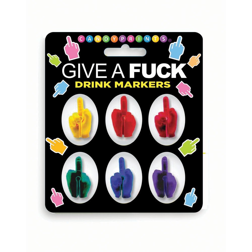 Give A Fuck Drink Markers - Novelty Drink Markers - Set of 6 - NOVELTIES