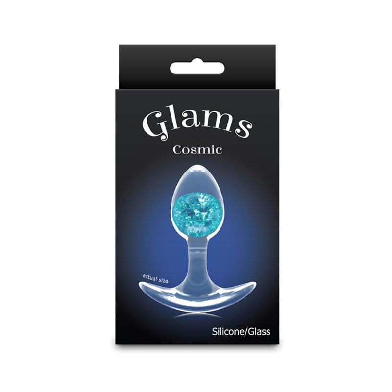 Glams Cosmic - Clear/Blue 8.1 cm Small Butt Plug - ANAL TOYS