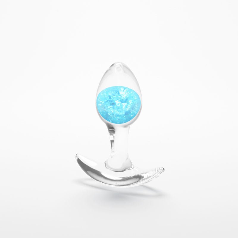 Glams Cosmic - Clear/Blue 8.1 cm Small Butt Plug - ANAL TOYS