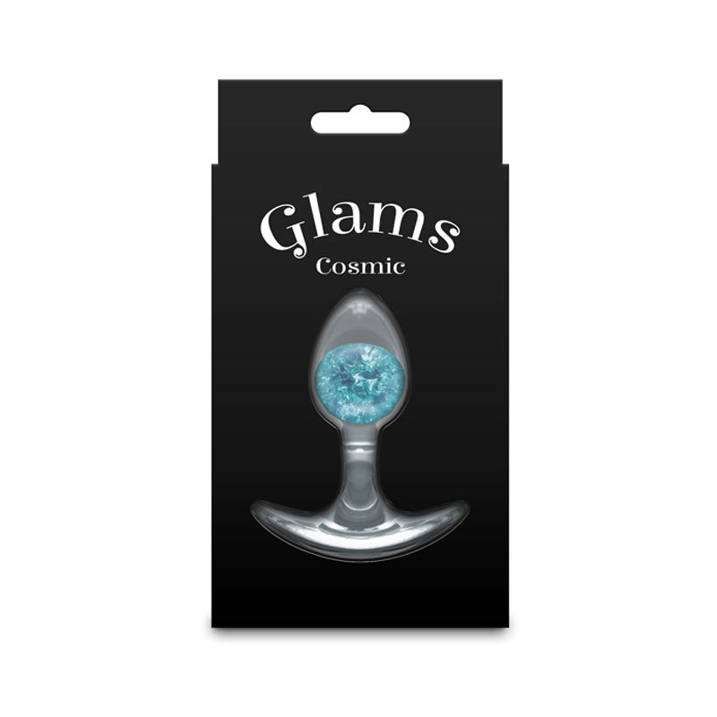 Glams Cosmic - Clear/Blue 8.1 cm Small Butt Plug - ANAL TOYS