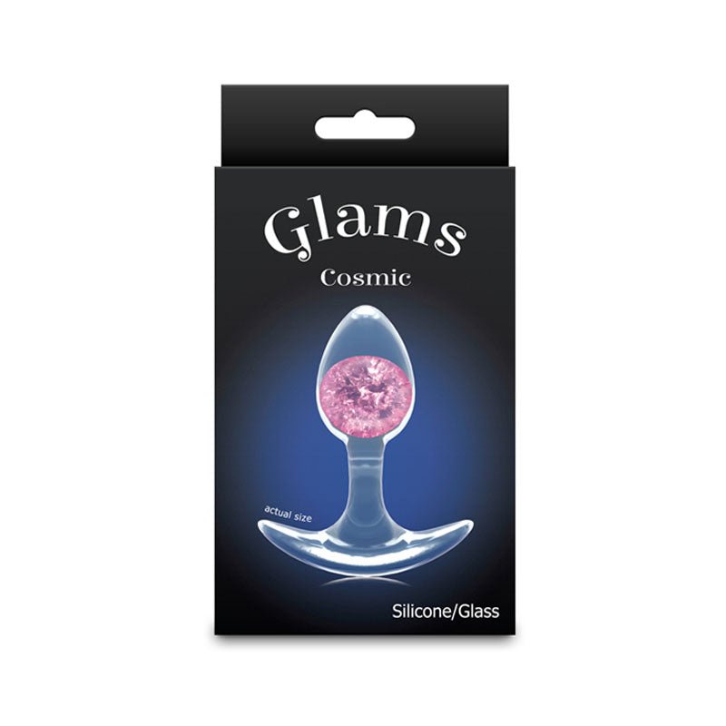 Glams Cosmic - Clear/Pink 8.1 cm Small Butt Plug - ANAL TOYS