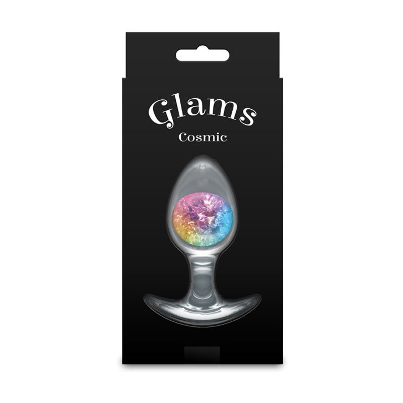 Glams Cosmic - Medium - Clear/Rainbow 9.5 cm Butt Plug - ANAL TOYS