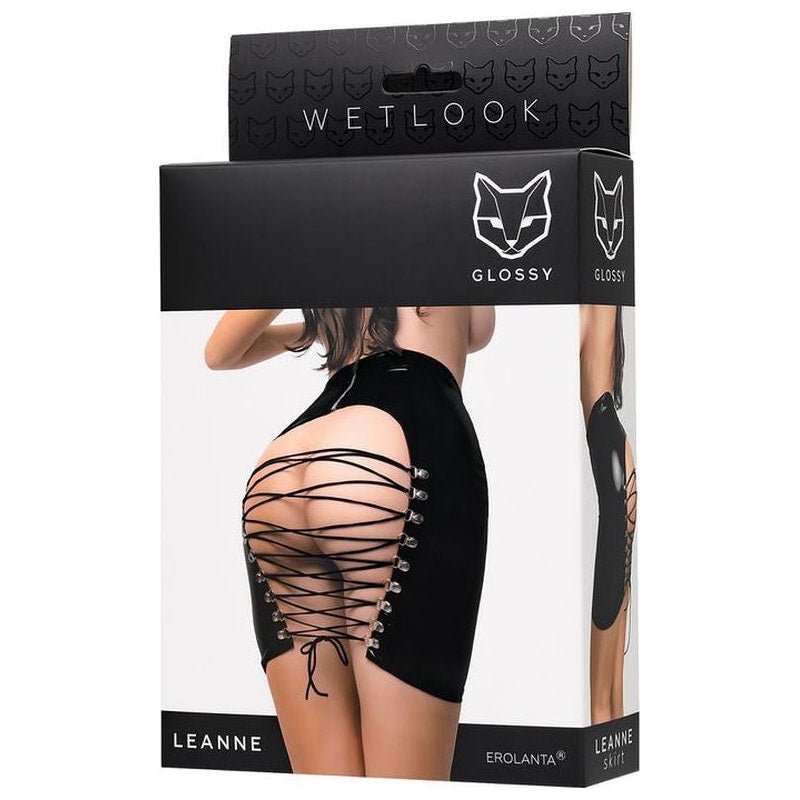 Glossy Leanne Mini Skirt - Lingerie