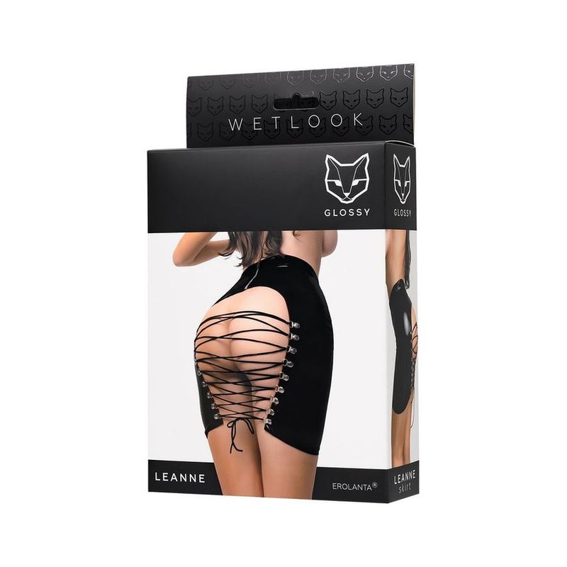 Glossy Leanne Mini Skirt - Lingerie