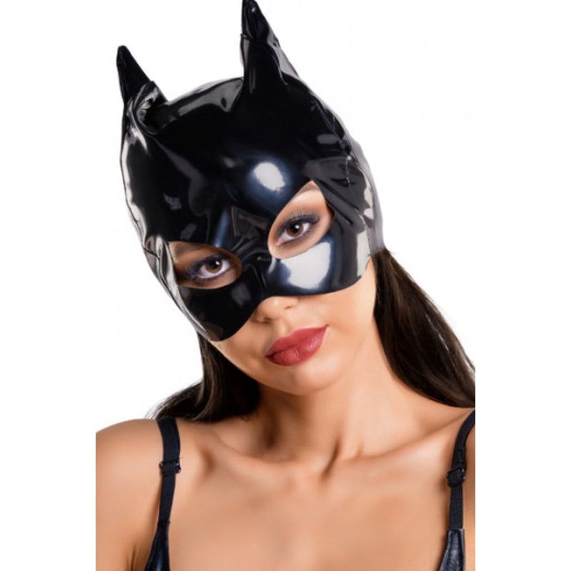Glossy Wetlook Cat Mask - Lingerie