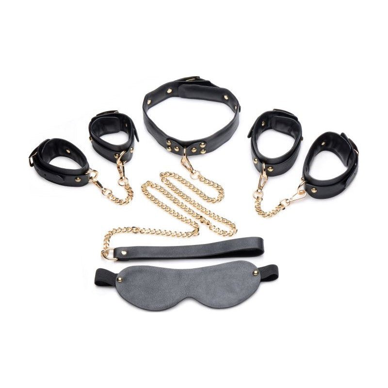 Golden Submission Bondage Set Black - Adult Toys