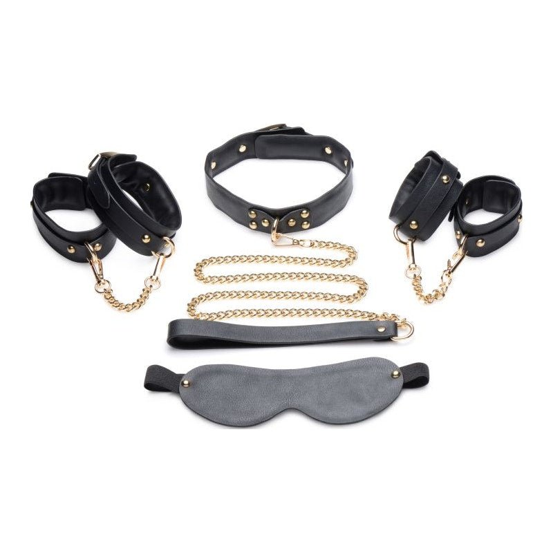 Golden Submission Bondage Set Black - Adult Toys