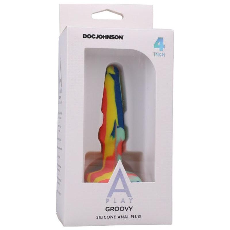 Groovy Silicone Anal Plug 4in Sunrise - Adult Toys