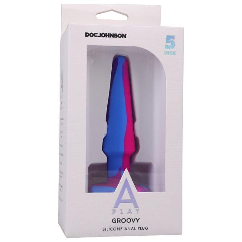 Groovy Silicone Anal Plug 5in Berry - Adult Toys