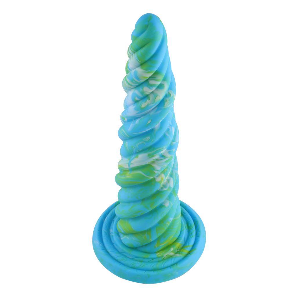 Hismith 10.12in Awl Shape Mixed Colors Silicone Dildo with Suction Cup - Naughty by Nature Adult Store