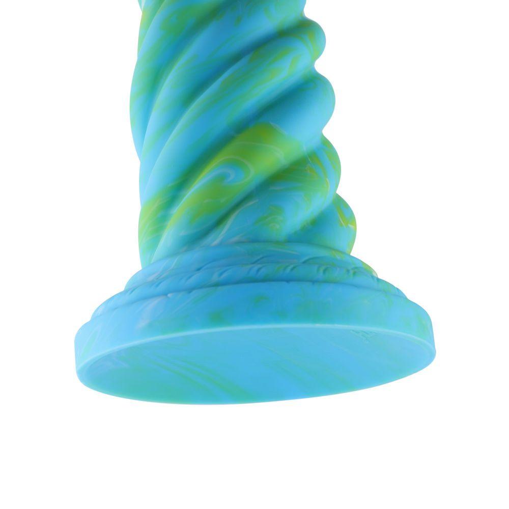 Hismith 10.12in Awl Shape Mixed Colors Silicone Dildo with Suction Cup - Naughty by Nature Adult Store
