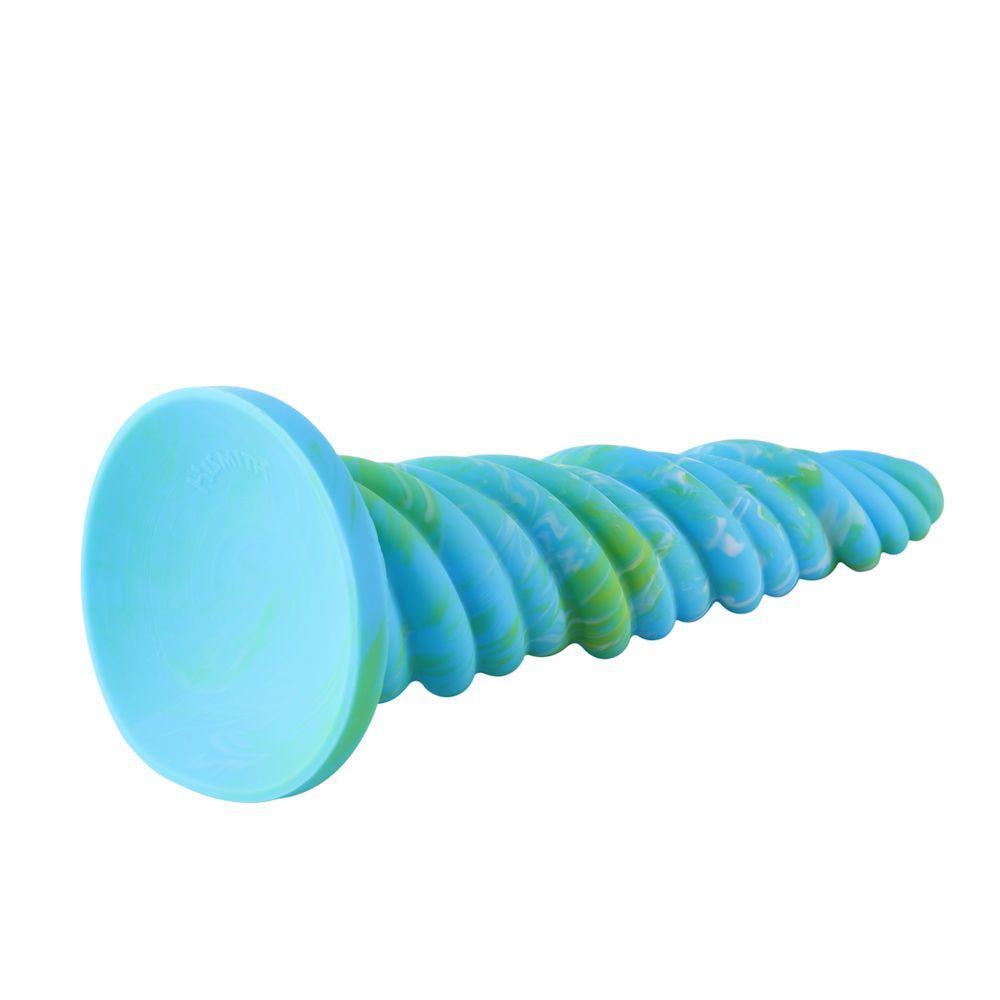 Hismith 10.12in Awl Shape Mixed Colors Silicone Dildo with Suction Cup - Naughty by Nature Adult Store