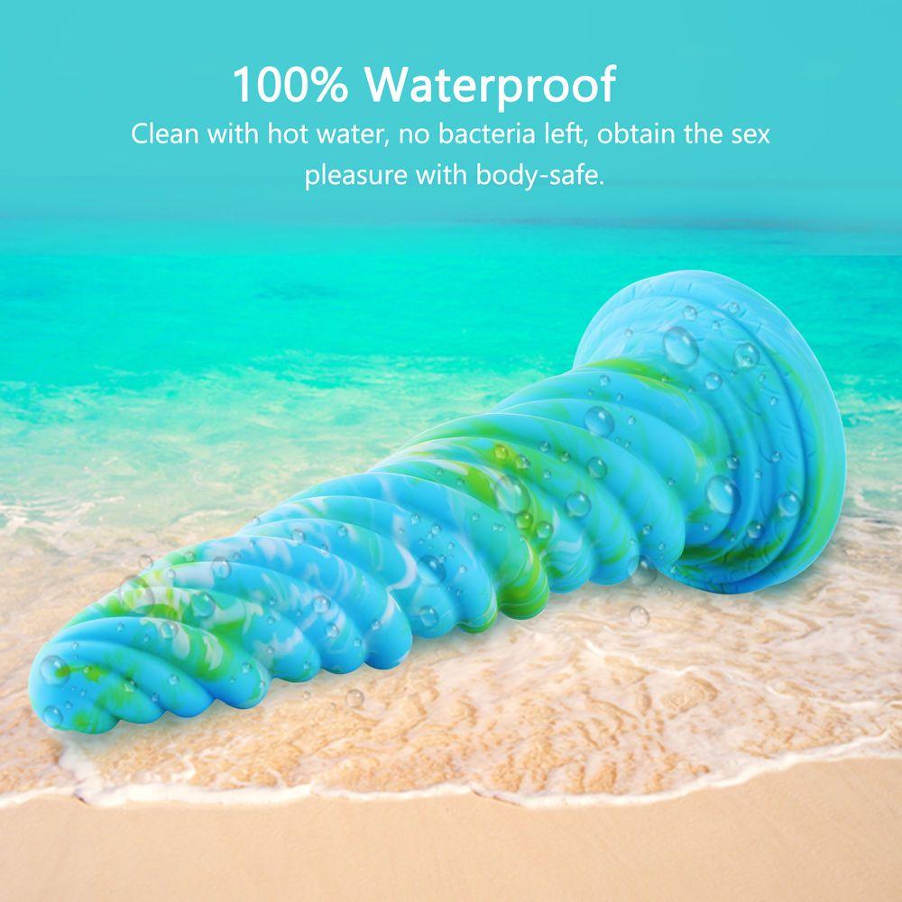 Hismith 10.12in Awl Shape Mixed Colors Silicone Dildo with Suction Cup - Naughty by Nature Adult Store