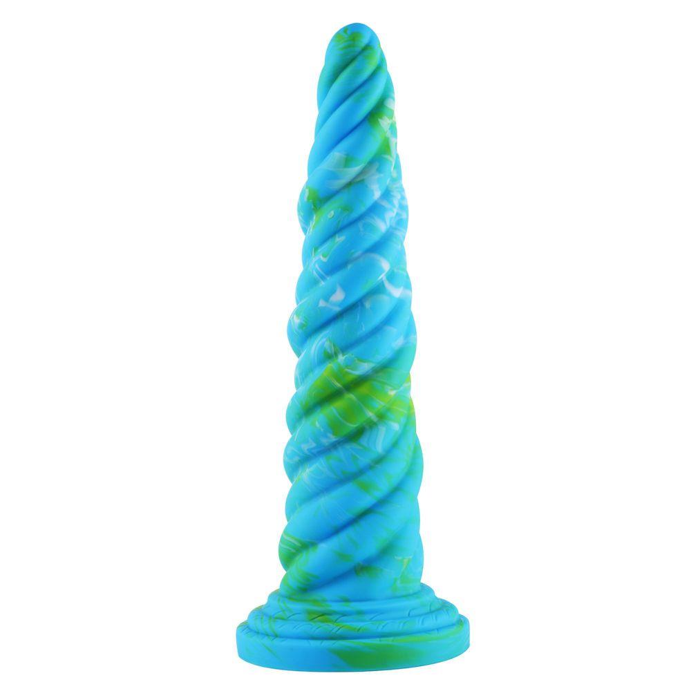 Hismith 10.12in Awl Shape Mixed Colors Silicone Dildo with Suction Cup - Naughty by Nature Adult Store