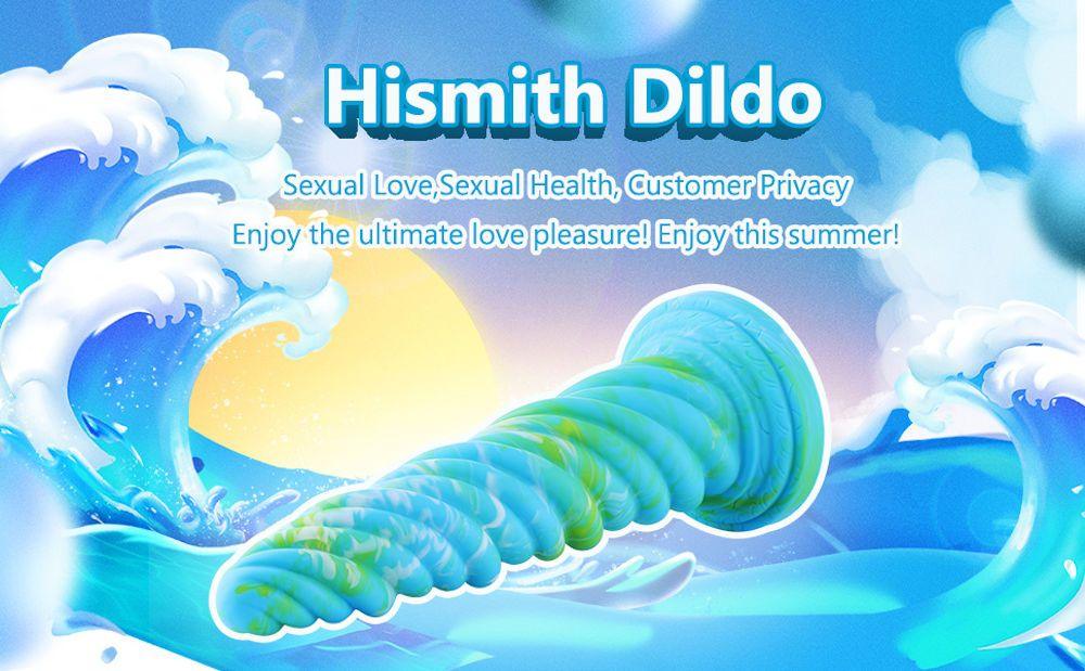 Hismith 10.12in Awl Shape Mixed Colors Silicone Dildo with Suction Cup - Naughty by Nature Adult Store