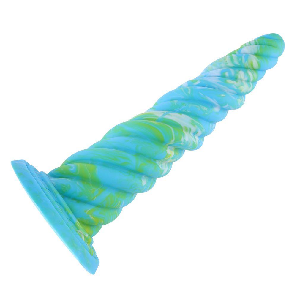 Hismith 10.12in Awl Shape Mixed Colors Silicone Dildo with Suction Cup - Naughty by Nature Adult Store