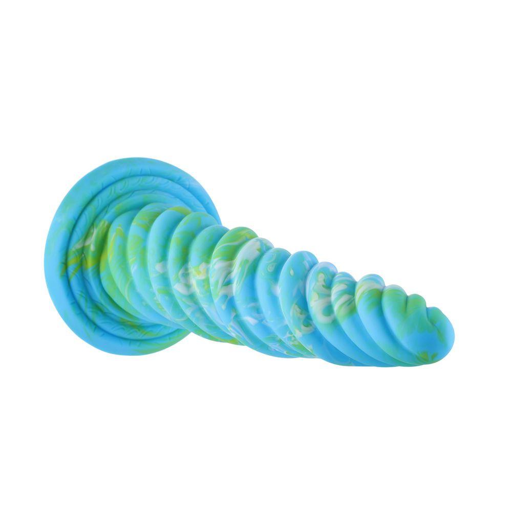 Hismith 10.12in Awl Shape Mixed Colors Silicone Dildo with Suction Cup - Naughty by Nature Adult Store