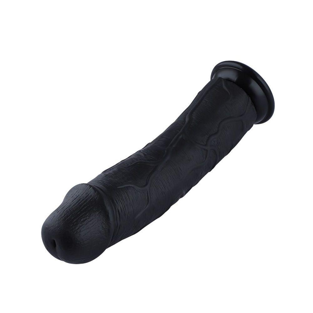 HiSmith - 11" Silicone Black Curved Dildo (KlicLok) - Sex Toys