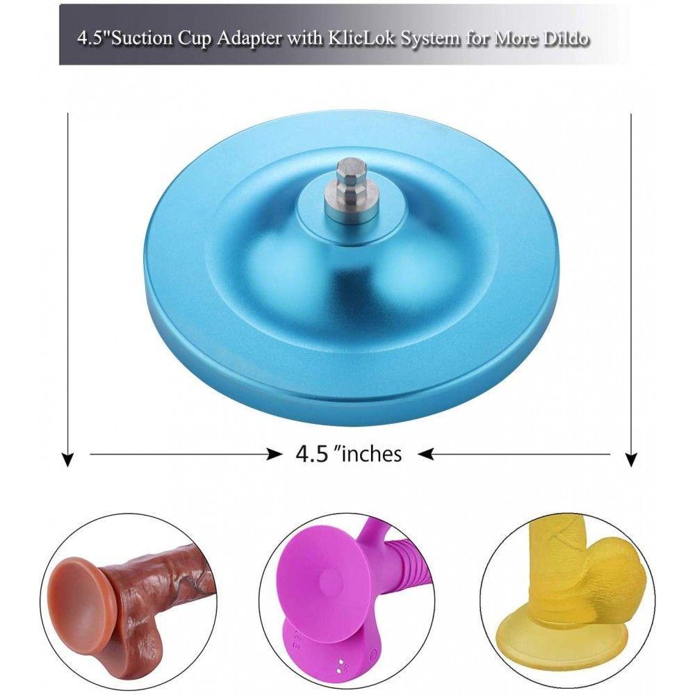 HiSmith - 4.5" Blue Suction Cup Adaptor (KlicLok) - Sex Toys