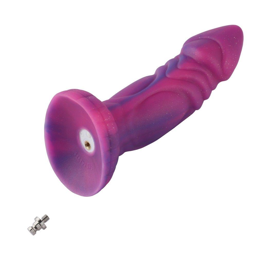 HiSmith - 8" Silicone Vibrating Pink and Purple Dildo (KlicLoK) - Sex Toys