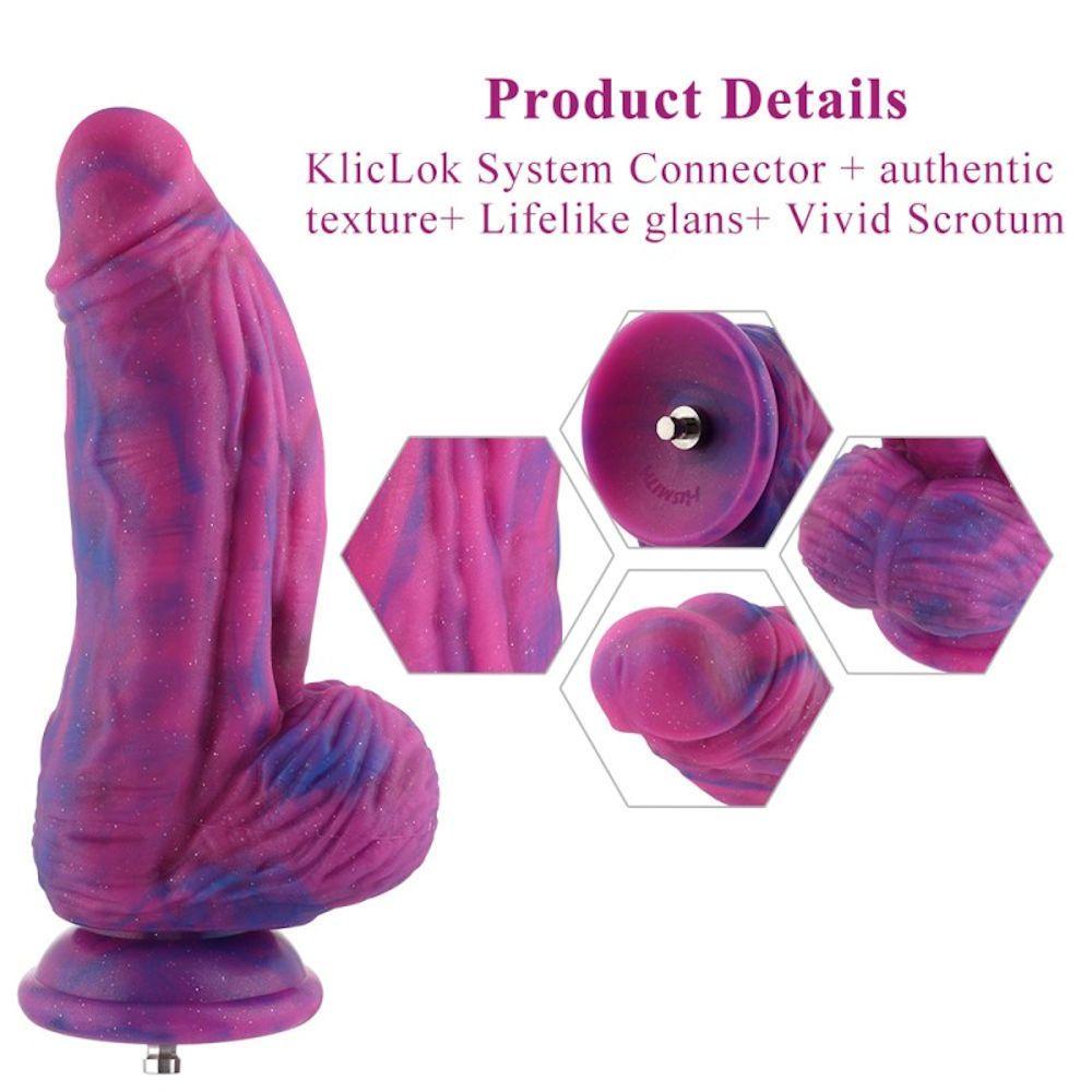 HiSmith - 9.5" Silicone Purple and Blue Monster Dildo (KlicLok) - Sex Toys