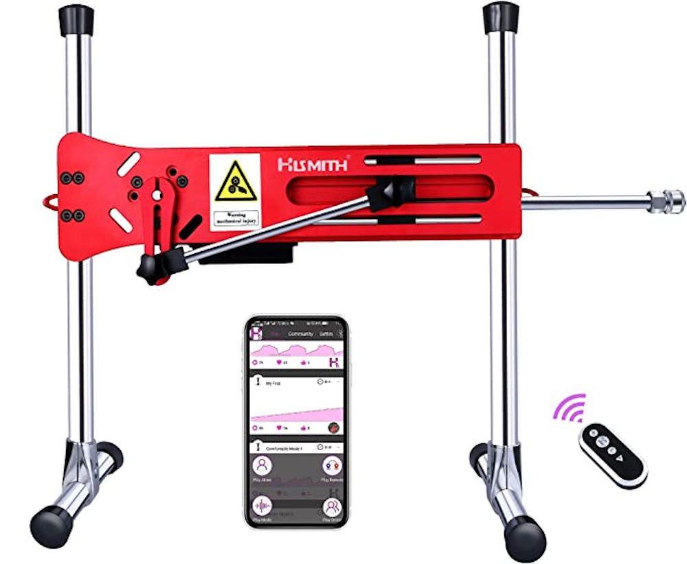 HiSmith Premium Red APP Control with Wireless Remote Sex Machine - MACHINES - PREMIUM
