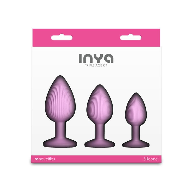 INYA Triple Ace Kit - Blush - Pink Butt Plugs - Set of 3 Sizes - ANAL TOYS