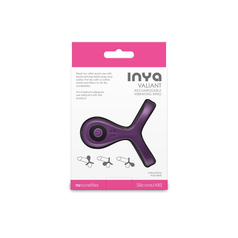 INYA Valiant - Berry - Purple USB Rechargeable Vibrating Cock Ring - COCK RINGS
