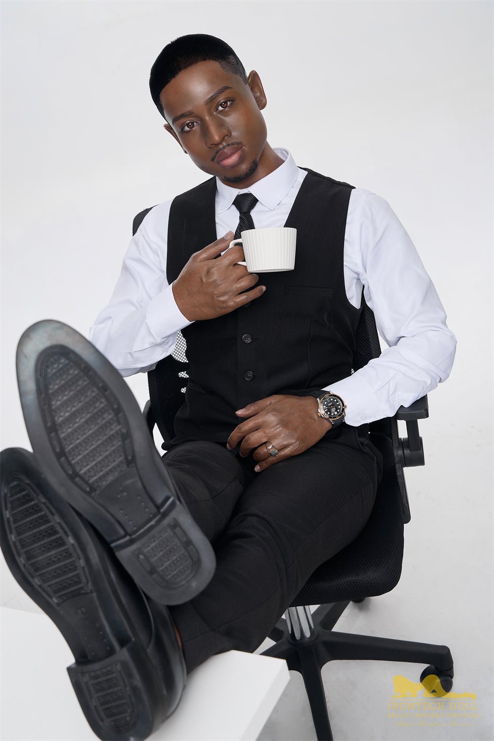 Irontech 170cm Male Silicone Love Doll M8 James Ebony Skin - Sex Doll