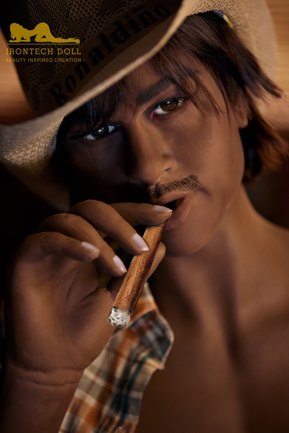 Irontech Black 175cm Cowboy Charles Male Sex Doll TPE - Sex Doll