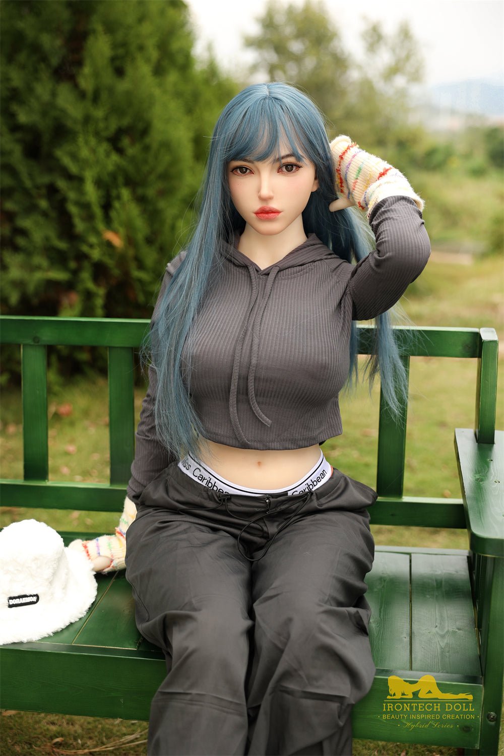 Irontech Blue Hair Sex Doll Joline 159cm S41 Plus Life Size TPE Body - Sex Doll