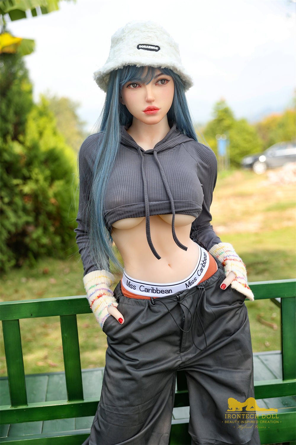 Irontech Blue Hair Sex Doll Joline 159cm S41 Plus Life Size TPE Body - Sex Doll