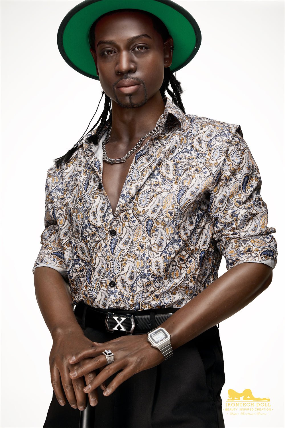 Irontech James 176cm Silicone Sex Doll Black Skin Brown Eyes M8 - Sex Doll